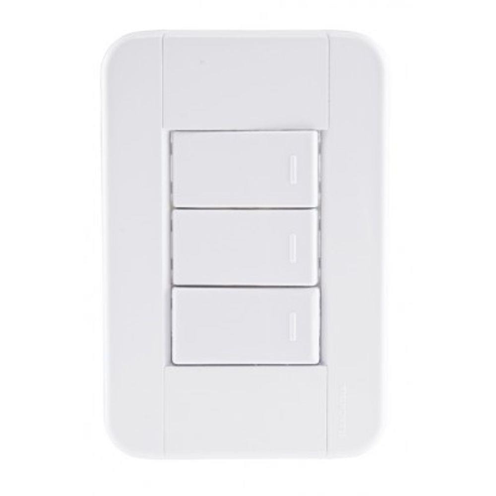 CONJUNTO 4X2 3 INTERRUPTORES SIMPLES 10A 250V BRANCO Tramontina