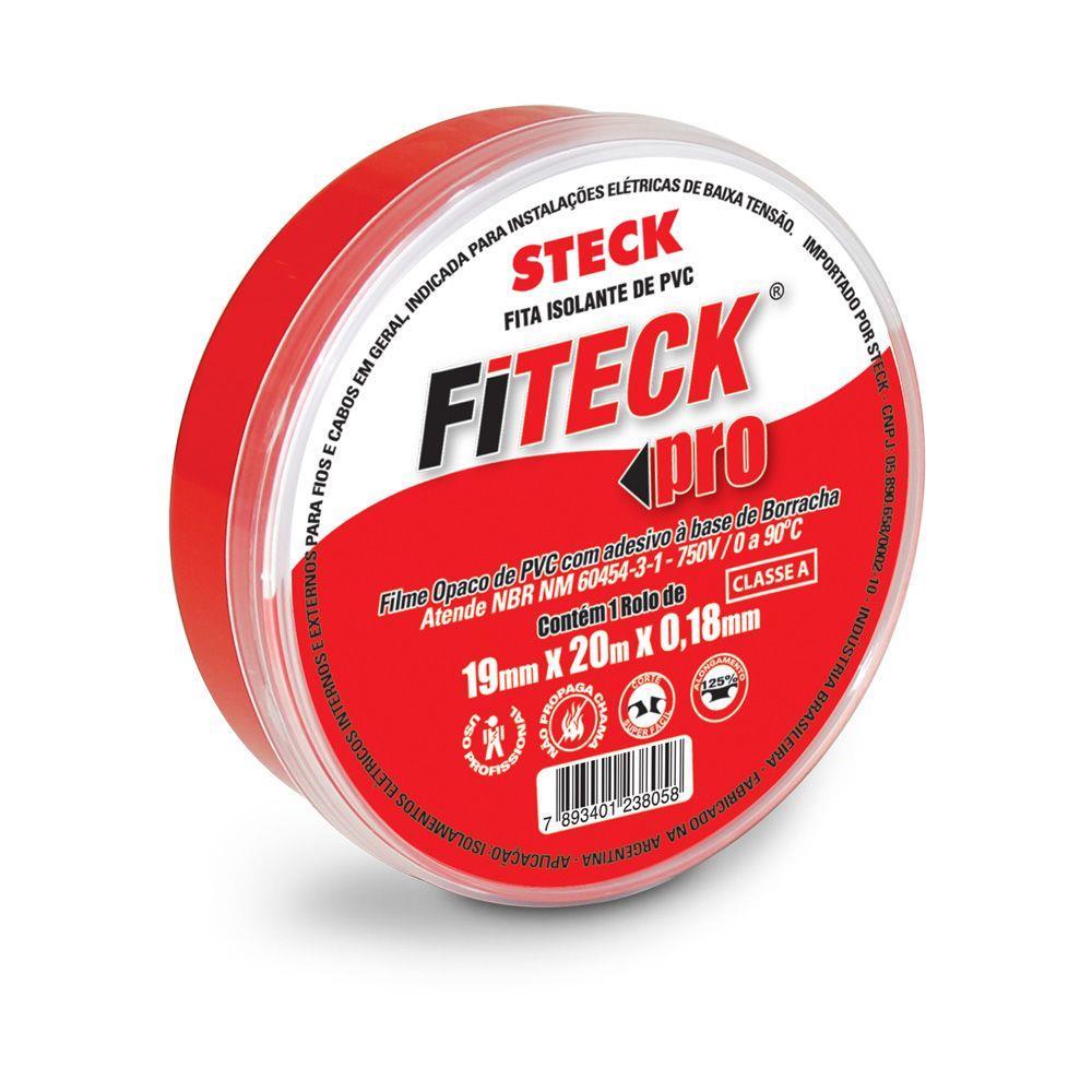 Fita isolante 18mmx20m Fiteck Pro preta Steck