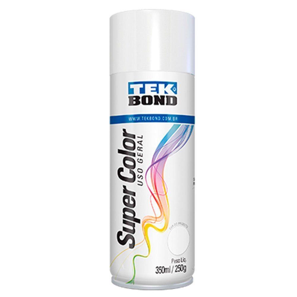Tinta spray brilhante Super Color branco 350ml Tekbond