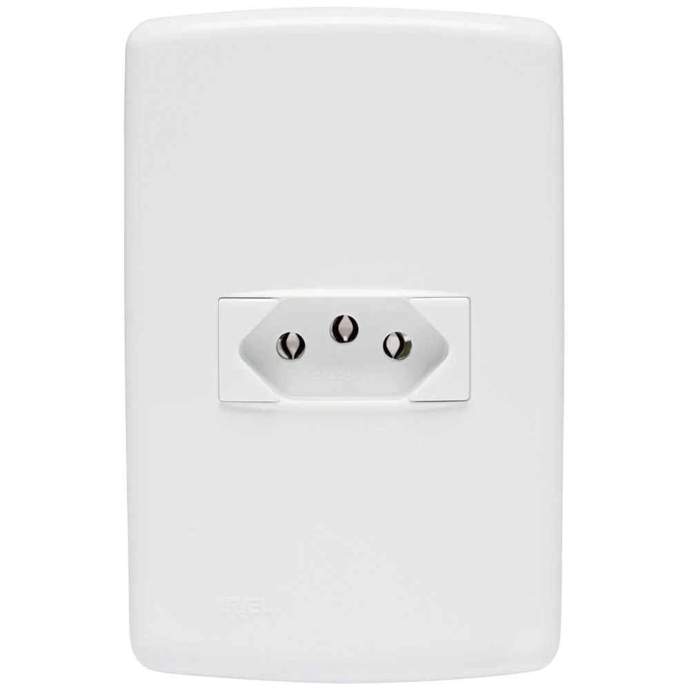 Conjunto Tomada 10a 2 Polos Terra Com Placa 4x2 Duale Up Branco iriel