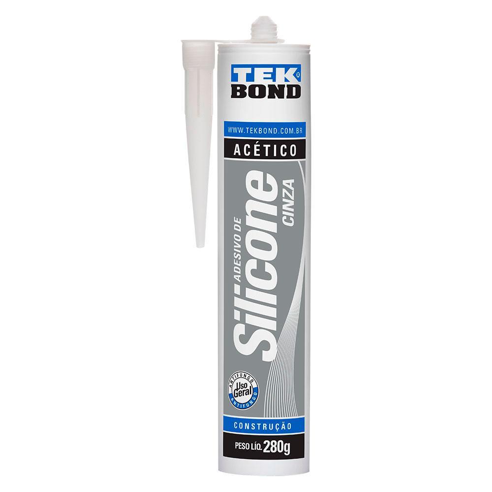 Adesivo SIlicone AC Cinza 80G Tekbond