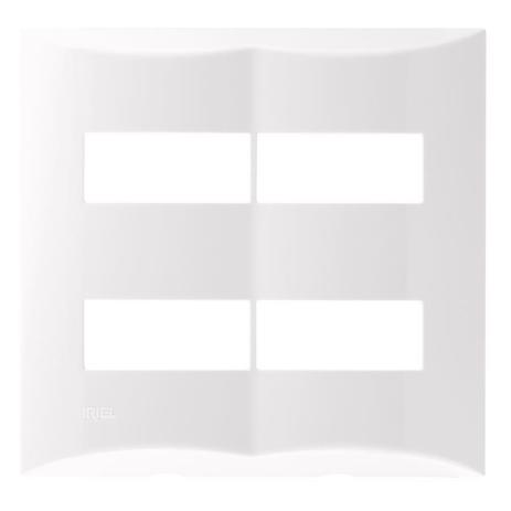 Placa 4x4 4 modulos 572131 brava branco iriel