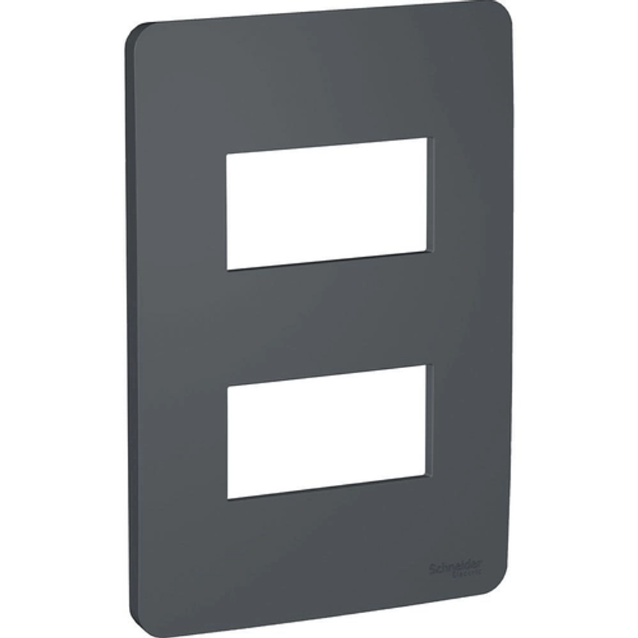 Placa Acabamento 2 Postos Horizontal Stellar Orion 4x2 Black Schneider Electric