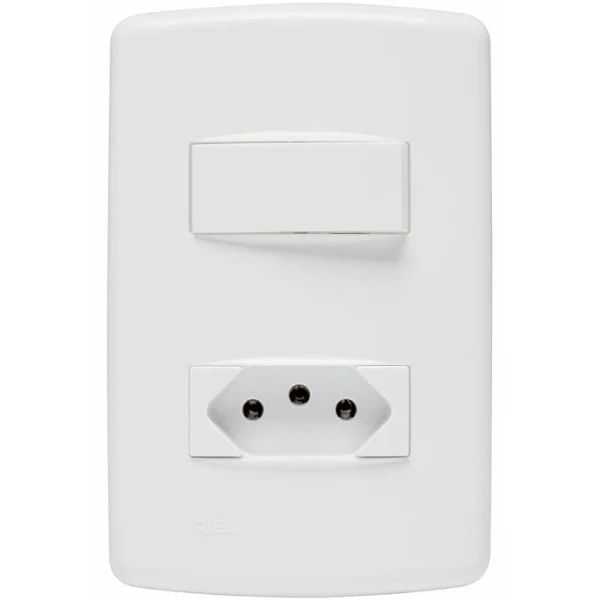 Conjunto Interruptor Simples   Tomada 10a Duale Up Iriel