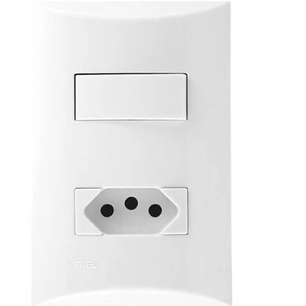 Conjunto 1 Interruptor   1 Tomada 10a Brava Iriel