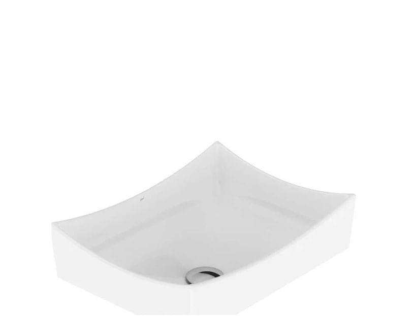 Cuba de apoio retangular Veneza 46x35cm branco Japi