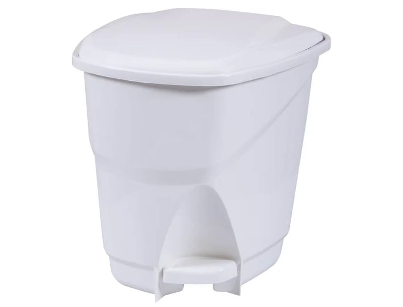 Lixeira com pedal 16L plástico branco LP1 Astra