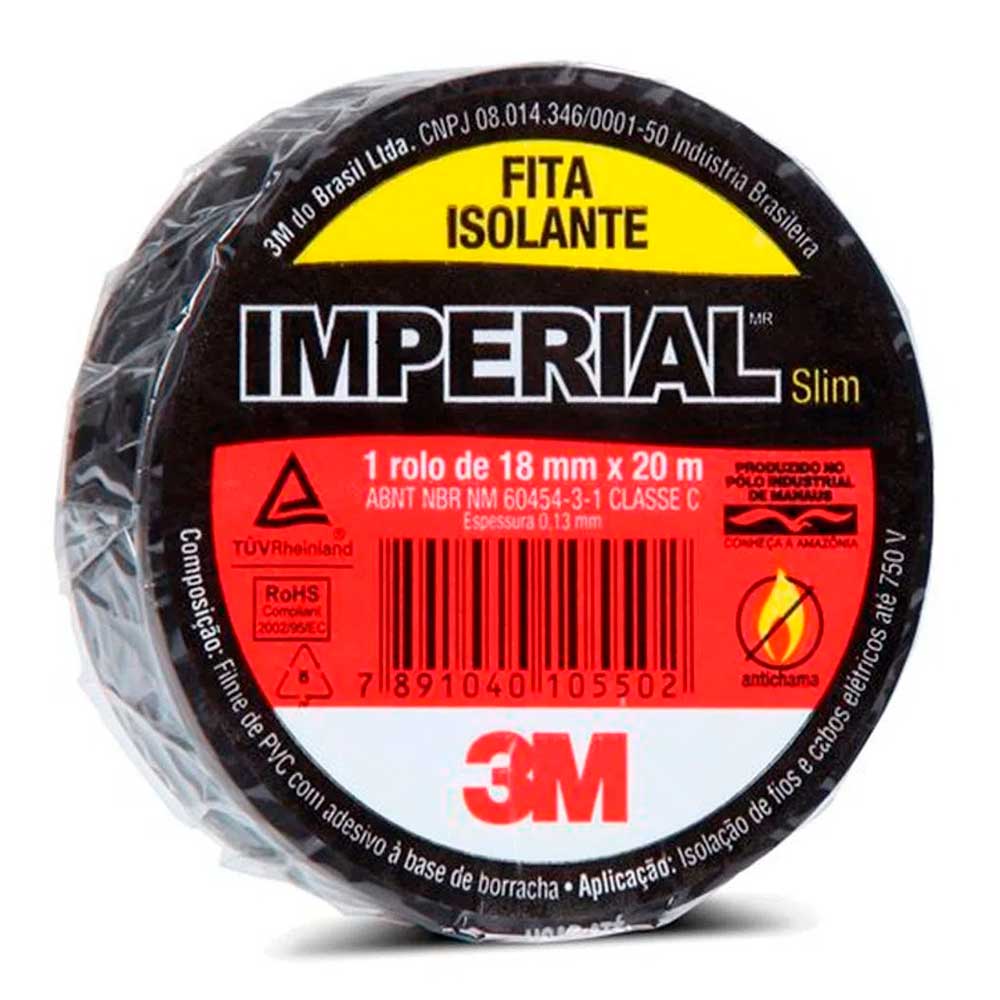 Fita Isolante 3M Imperial Slim 18Mm X 20M Preta