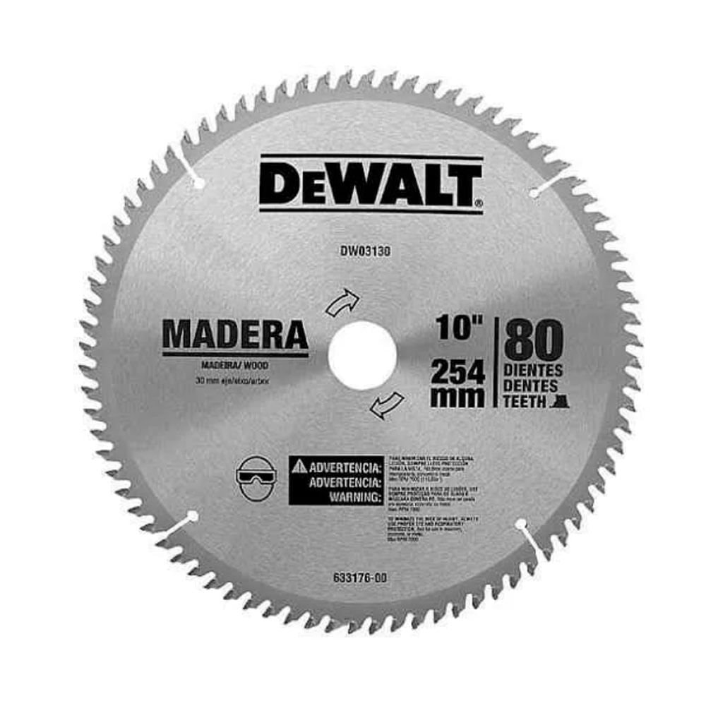 Disco de serra circular 10" Dewalt DWA03130 80 dentes madeira