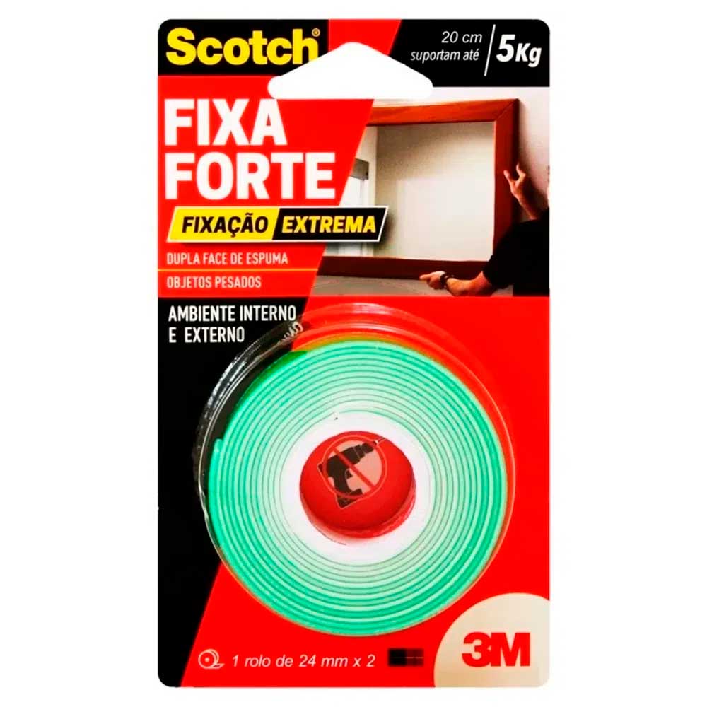 Fita Dupla Face 3M Fixa Forte Extreme 24mm X 2m