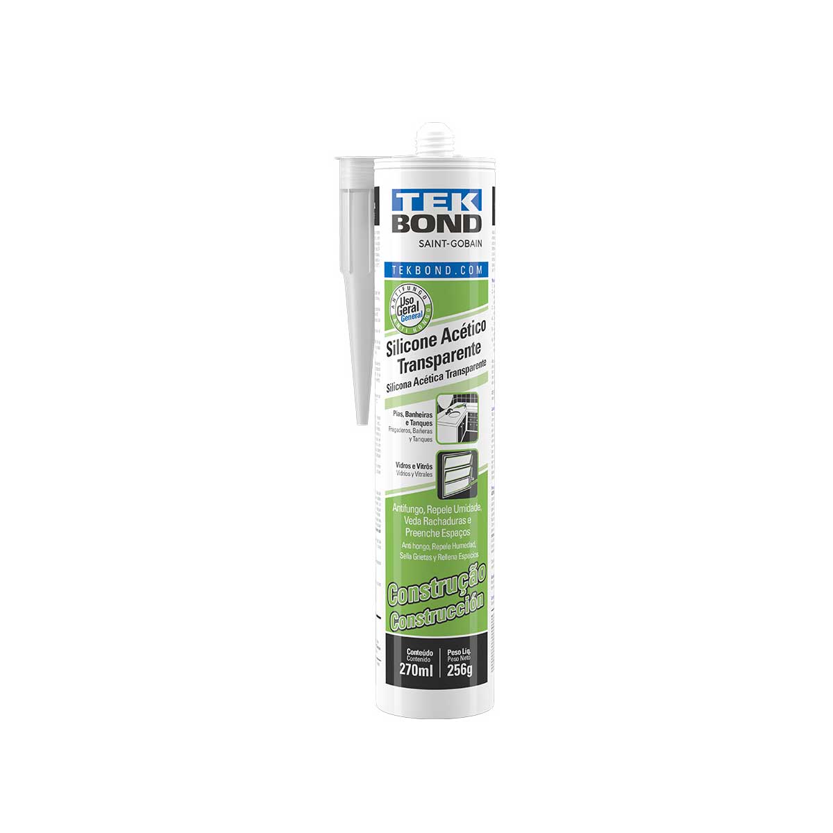 Adesivo Silicone Acético Transparente Construção TekBond