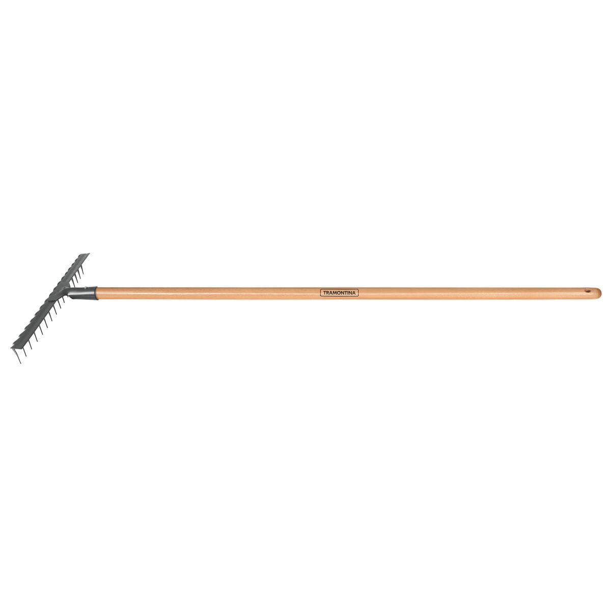 Ancinho Estampado 16 Dentes Tramontina com Cabo de Madeira 120cm