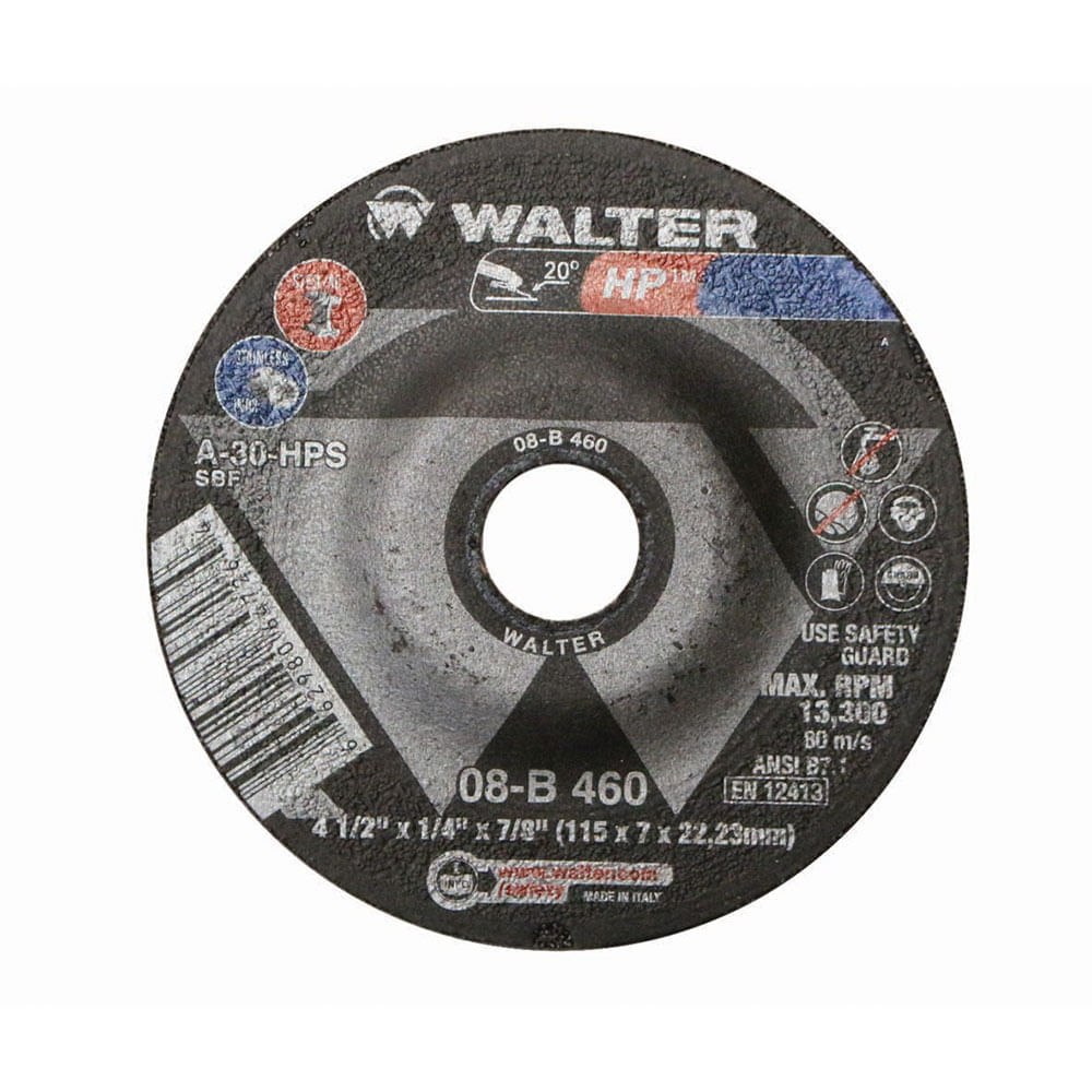 Disco de Desbaste Walter HP 7" X 6,3 X 7/8"