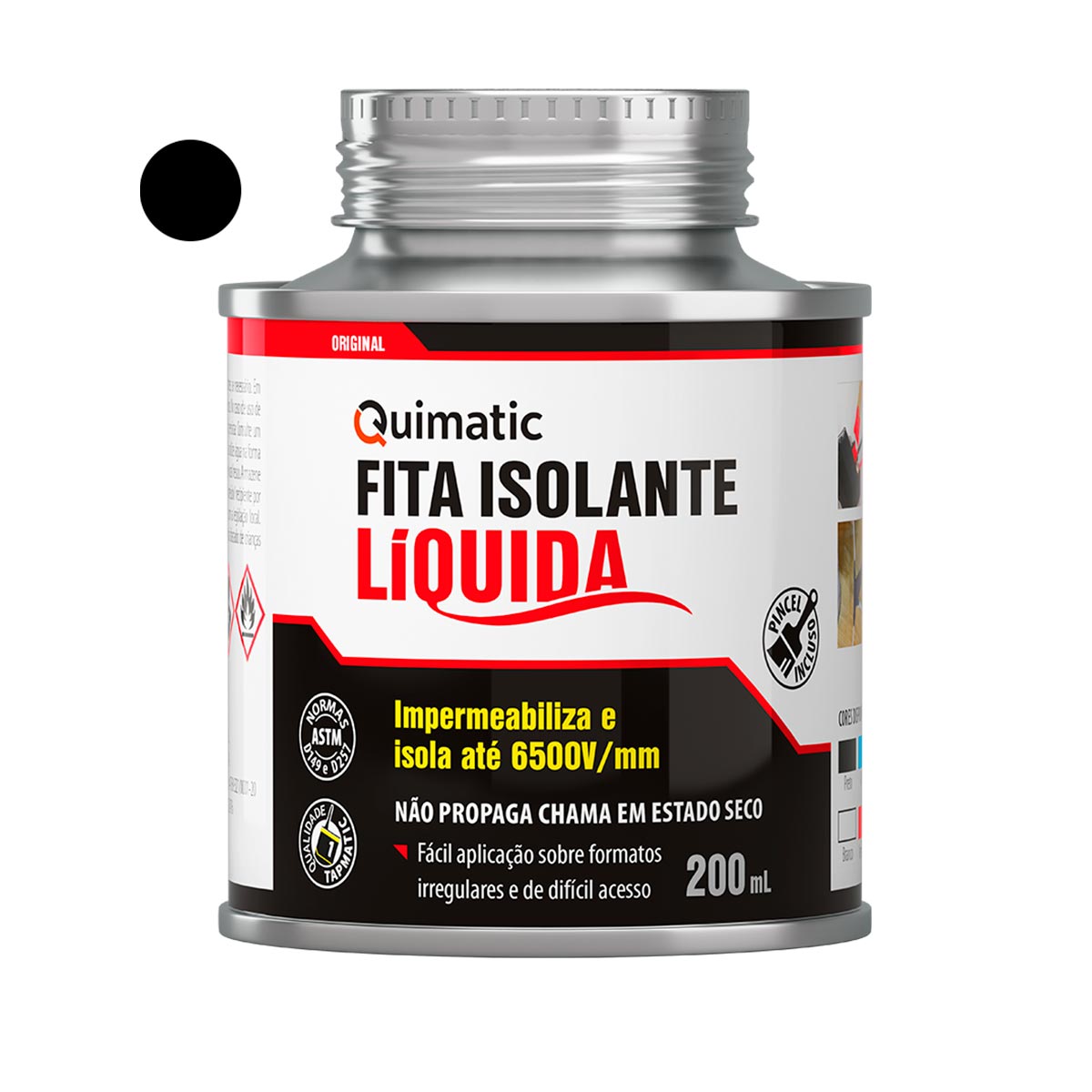 Fita Isolante Liquida 200Ml - Preta-Bd 1