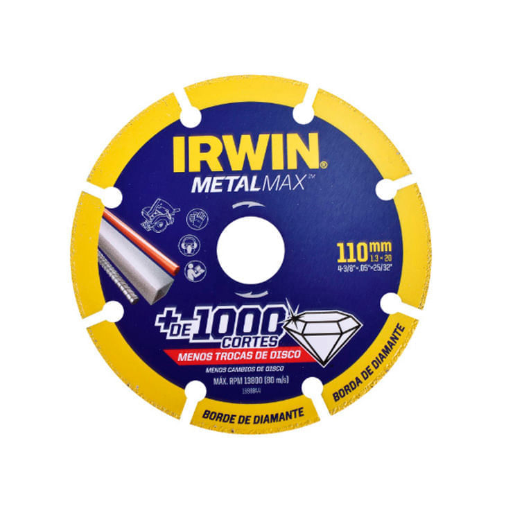 Disco Diamantado Irwin Metalmax Multimaterial 4.3/8" X 1,3 X 3/4"
