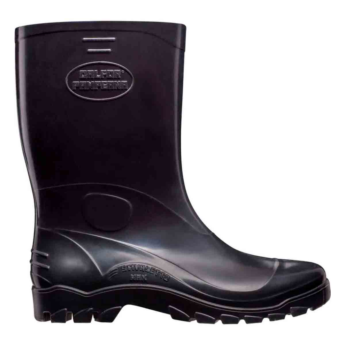 Bota PVC Cano Médio com Forro CA44617 Preto 36 Stivaletto Max Calfor Pampeana